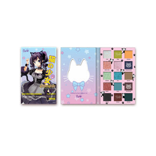 Paleta de farduri pentru pleoape, cu pigmenti presati, Cat Girl Chronicles, Manga Collection, Rude Cosmetics, 15 nuanțe