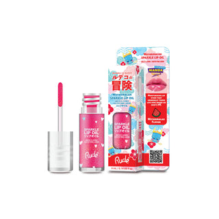 Ulei de buze cu sclipici, pH-reactiv, care isi schimba culoarea, cu aroma de pepene verde, Manga Collection, Rude Cosmetics, 4 ml