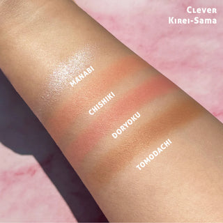 Paleta 4 in 1 pentru fata, 2 x blush, 1 iluminator, 1 contour, Clever Kirei-Sama, Manga Collection, Rude Cosmetics, 4 nuante