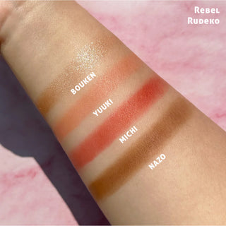 Paleta 4 in 1 pentru fata - 2 x blush, 1 x iluminator, 1 x contour, Rebel Rudeko, Manga Collection, Rude Cosmetics, 4 nuante