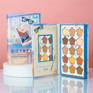 Paleta de farduri pentru pleoape A Day in Attitude Academia, Chibi Manga Collection, Rude Cosmetics, 15 nuante