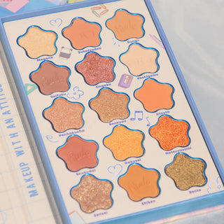 Paleta de farduri pentru pleoape A Day in Attitude Academia, Chibi Manga Collection, Rude Cosmetics, 15 nuante