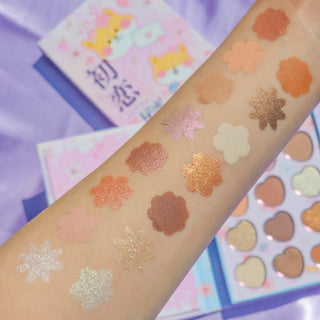 Paleta de farduri pentru pleoape First Love Diary Secrets, Chibi Manga Collection, Rude Cosmetics, 15 nuante