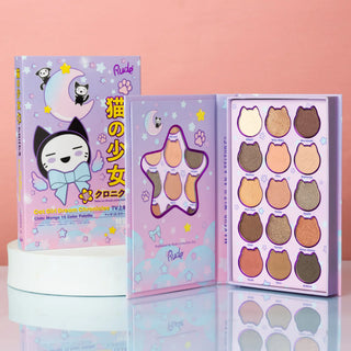 Paleta de farduri pentru pleoape Cat Girl Dream Chronicles, Chibi Manga Collection, Rude Cosmetics, 15 nuante