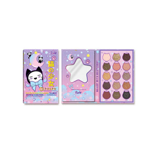Paleta de farduri pentru pleoape Cat Girl Dream Chronicles, Chibi Manga Collection, Rude Cosmetics, 15 nuante