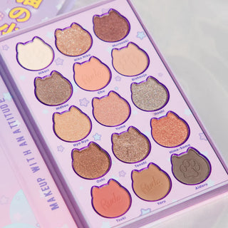 Paleta de farduri pentru pleoape Cat Girl Dream Chronicles, Chibi Manga Collection, Rude Cosmetics, 15 nuante