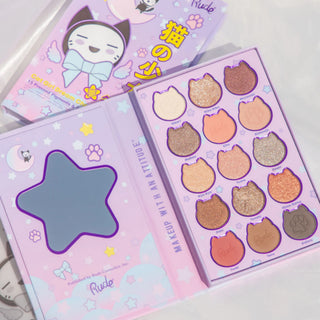 Paleta de farduri pentru pleoape Cat Girl Dream Chronicles, Chibi Manga Collection, Rude Cosmetics, 15 nuante