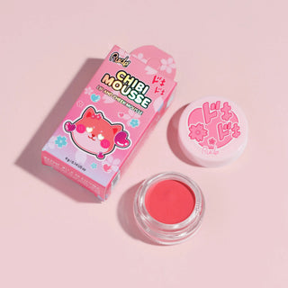 2 in 1 Blush & balsam de buze tip mousse Chibi Mousse, nuanta Flutter, Chibi Manga Collection, Rude Cosmetics, 4 g