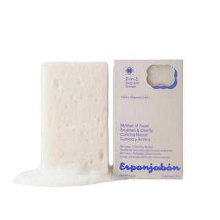 2 in 1 Burete de baie si sapun incorporat, cu Mother of Pearl, efect iluminator, Esponjabon, 120 gr