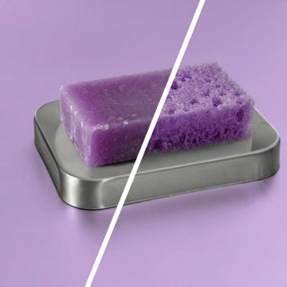 2 in 1 Burete de baie si sapun incorporat, cu parfum de lavanda, efect hranitor & calmant, Esponjabon, 120 gr