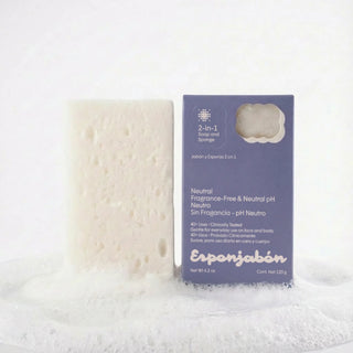 2 in 1 Burete de baie si sapun incorporat, fara parfum, cu pH neutru, Esponjabon, 120 gr