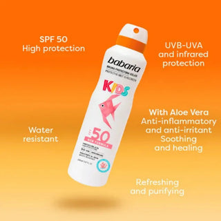 Spray cu protectie solara pentru copii, SPF 50, Babaria Kids, 200 ml