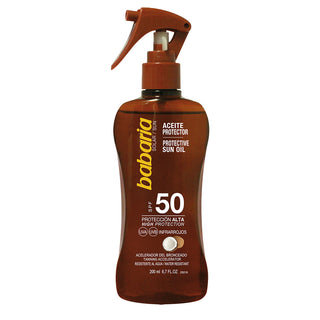 Ulei protectie solara SPF50 & accelerator bronzare tip spray, Cocos, Babaria, 200 ml