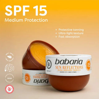 Gel pentru accelerarea bronzului, cu extract de morcov si vitamina E, SPF 15, Babaria Sun Reflections, 300 ml