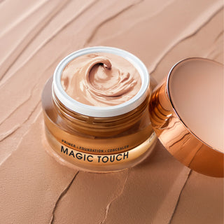 Set duo Firm & Flawless - primer, fond de ten, concealer Magic Touch, 30 ml & Super Serum 24K Gold & Peptide, 30 ml, BioBalance, 2 articole