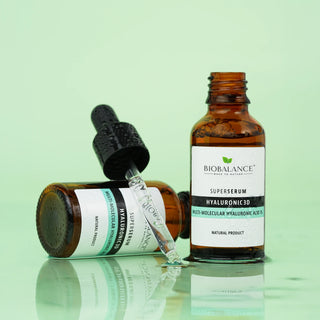 Set trio Plump & Shine - crema Super Plump, 50 ml, Super Serum Hyaluronic 3D, 30 ml & balsam de buze Mint Lemonade, 10 ml, BioBalance, 3 articole