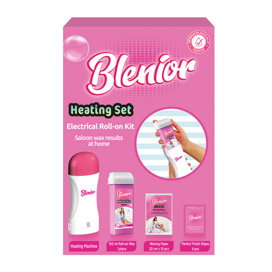 Kit pentru epilat - incalzitor, roll-on ceara, benzi, servetele curatare, Blenior