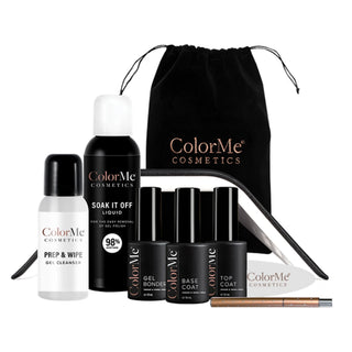 Kit incepatori pentru manichiura semipermanenta, Starter Kit, ColorMe Cosmetics, 8 articole