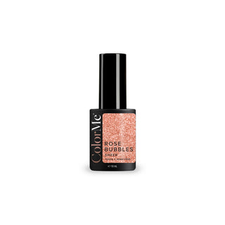 Oja semipermanenta transparenta, cu sclipici, vegana & fara HEMA, nuanta Rose Bubbles, ColorMe Cosmetics, 10 ml