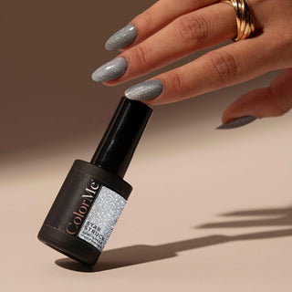 Oja semipermanenta translucida, cu sclipici, vegana & fara HEMA, nuanta Starstruck, ColorMe Cosmetics, 10 ml