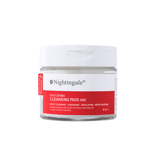 Dischete pentru curatarea delicata a tenului, cu efect exfoliant si hidratant, Daily Derma, Nightingale, 270 ml/ 70 dischete