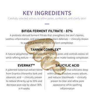 Ser exfoliant pentru pori, cu complex de tanini + Bifida Ferment Filtrate, pore peel serum, Slowpure, 50 ml