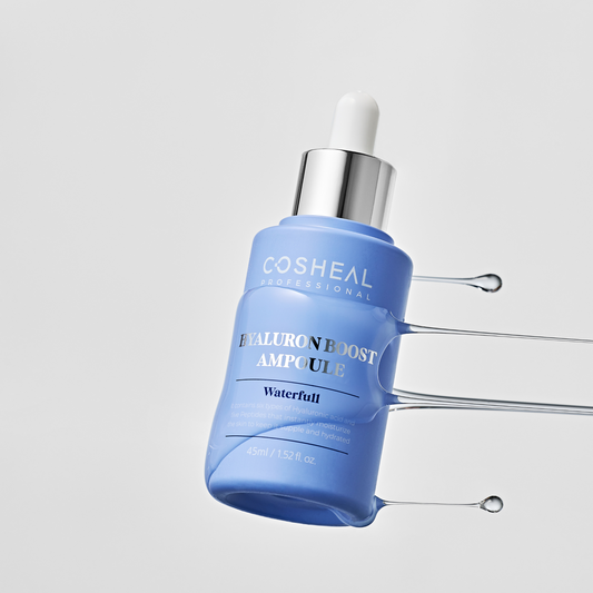 Ser hidratant cu 6 tipuri de acid hialuronic & 5 tipuri de peptide, Hyaluron Boost Ampoule, Waterfull, Cosheal Professional, 45 ml