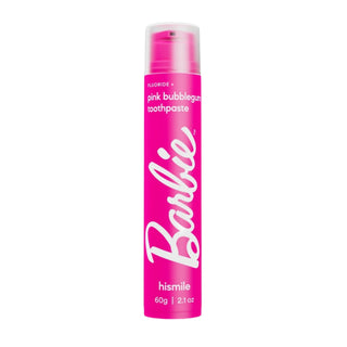 Pasta de dinti cu fluor si aroma de guma de mestecat, Barbie Pink Bubble Gum, Hismile, 60 g