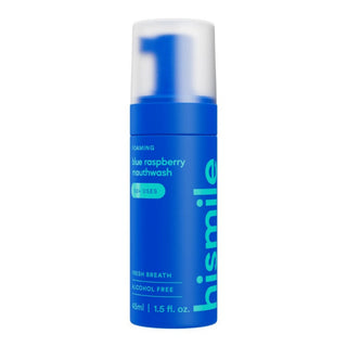 Spuma de gura cu aroma de zmeura albastra, fara alcool, pentru respiratie proaspata, Blue Raspberry, 50+ utilizari, Hismile, 45 ml