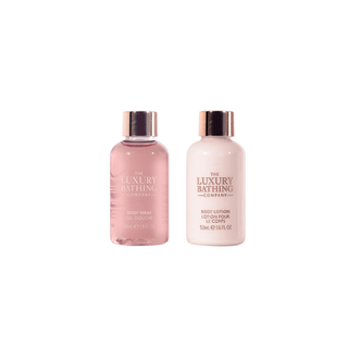 Set cadou Mini Body Duo, Velvet Rose & Peony, 50 ml Gel de dus & 50 ml Lotiune corp, The Luxury Bathing Company Tuju -