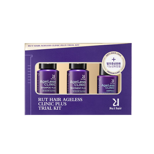 Trial kit, Travel Size tratament impotriva incaruntirii si caderii parului, Ageless Clinic, 3 bucati, Rut Hair, 80 ml
