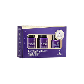 Trial kit, Travel Size tratament impotriva incaruntirii si caderii parului, Ageless Clinic, 3 bucati, Rut Hair, 80 ml