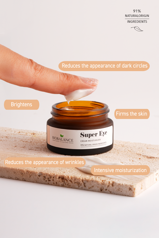 Super Eye Crema contur ochi, intensiv hidratanta, cu Colagen Hidrolizat 3% + Acid Hialuronic 1.5% + Vitamina C 0.5% Bio Balance, 20 ml