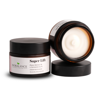 Super Lift Crema lifting cu Fito-Retinol 1% + L-Carnosina 0.2 %, impotriva petelor pigmentare si a luminii albastre, Bio Balance, 50 ml