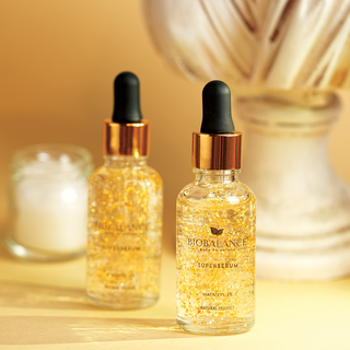 Super Serum 24K Gold & Peptide, cu Fulgi de Aur + Matrixyl 2%, pentru Conturul Ochilor si Riduri de Expresie, Bio Balance, 30 ml