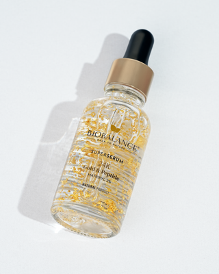 Super Serum 24K Gold & Peptide, cu Fulgi de Aur + Matrixyl 2%, pentru Conturul Ochilor si Riduri de Expresie, Bio Balance, 30 ml