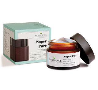 Super Pure Crema-gel purifianta cu Niacinamide 5% + Zinc PCA 1%, pentru ten gras, acneic sau mixt, Bio Balance, 50 ml