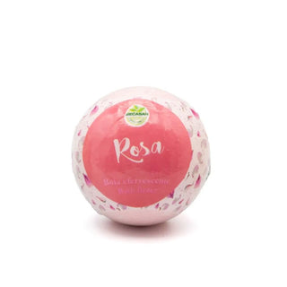 Bila de baie Becasan roz cu parfum de trandafir, pe fundal alb