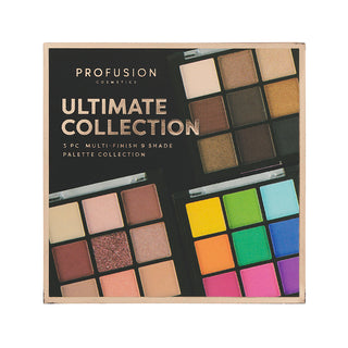 Ultimate Collection, Set 3 Mini Palete Farduri Vegane, 3 x 9 Nuante, Profusion Cosmetics, 164 gr