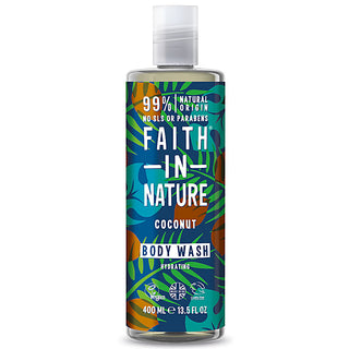 Gel de dus natural, hidratant, cu cocos, Faith in Nature, 400 ml