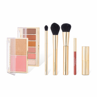 Profusion Cosmetics Star Struck Set pentru machiaj, paleta 6 farduri pentru pleoape, 1 x pensula pentru pudra, 1 x pensula pentru pleoape, 1 x pensula pentru blush, 1 x 3.4 g ruj nuantator, 1 x 0.7 g creion de buze, 1 x 10 g paleta blush & iluminator