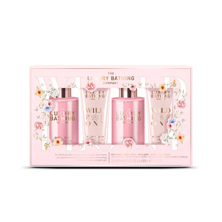 Set Top To Toe Essentials, 1 x 100 ml Gel de dus, 1 x 100 ml Spuma de baie, 1 x 50 ml Crema pentru maini & unghii, 1 x 50 ml Crema de corp, Peony, Peach & Raspberry, The Luxury Bathing Company