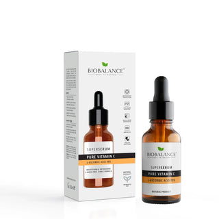 Biobalance SuperSerum Pure Vitamin C bottle and packaging on a white background