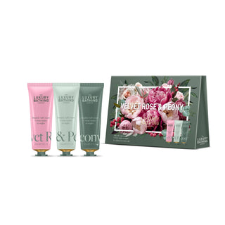 Set Tranquil Trio, 3 x 50 ml Crema pentru maini & unghii, Velvet Rose & Peony, The Luxury Bathing Company