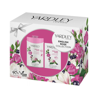 Set duo 1 x 100 g pudra de corp si 1 x 120 g sapun cu parfum de trandafir englezesc, English Rose Collection, Yardley, 2 articole