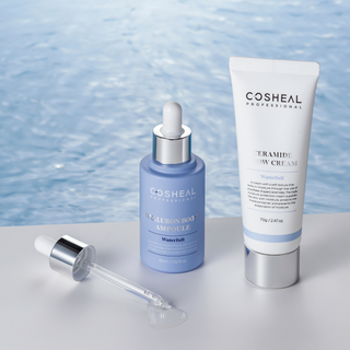 Ser hidratant cu 6 tipuri de acid hialuronic & 5 tipuri de peptide, Hyaluron Boost Ampoule, Waterfull, Cosheal Professional, 45 ml