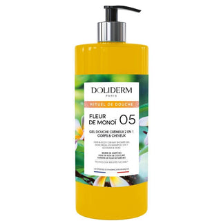 Monoi Flower 2 in 1 gel de dus & sampon cremos cu extract de floare de tiare, Doliderm, 1 L